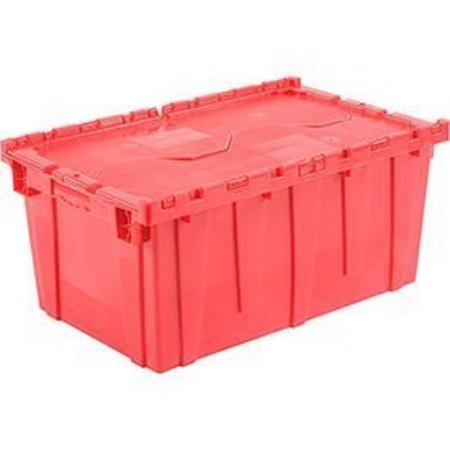 Monoflo International Global Industrial„¢ Plastic Shipping/Storage Tote W/Attached Lid, 27-3/16"x16-5/8"x12-1/2", Red DC2717-12RED